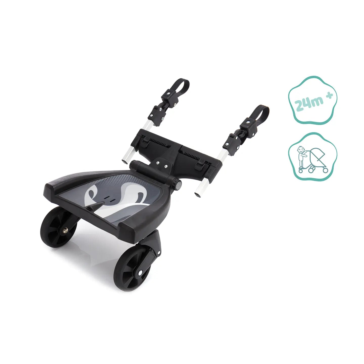 B-Ware Little One Lo Buggy Board Mitfahrbrett Schwarz Grau 180° Kinderwagen Little One - 9120129910118