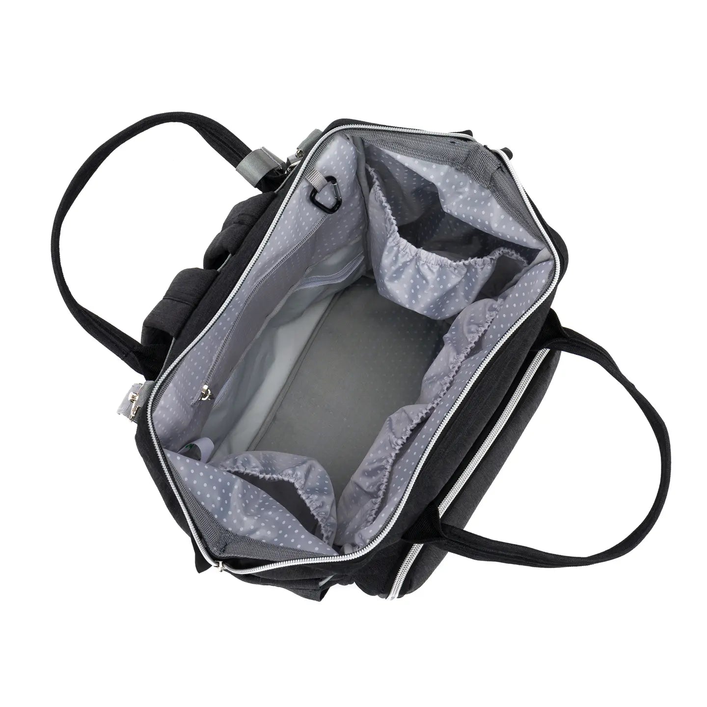 B-Ware Little One Wickelrucksack Tasche Babytasche Schwarz Melange Faltbare Unterlage - 9120129910095