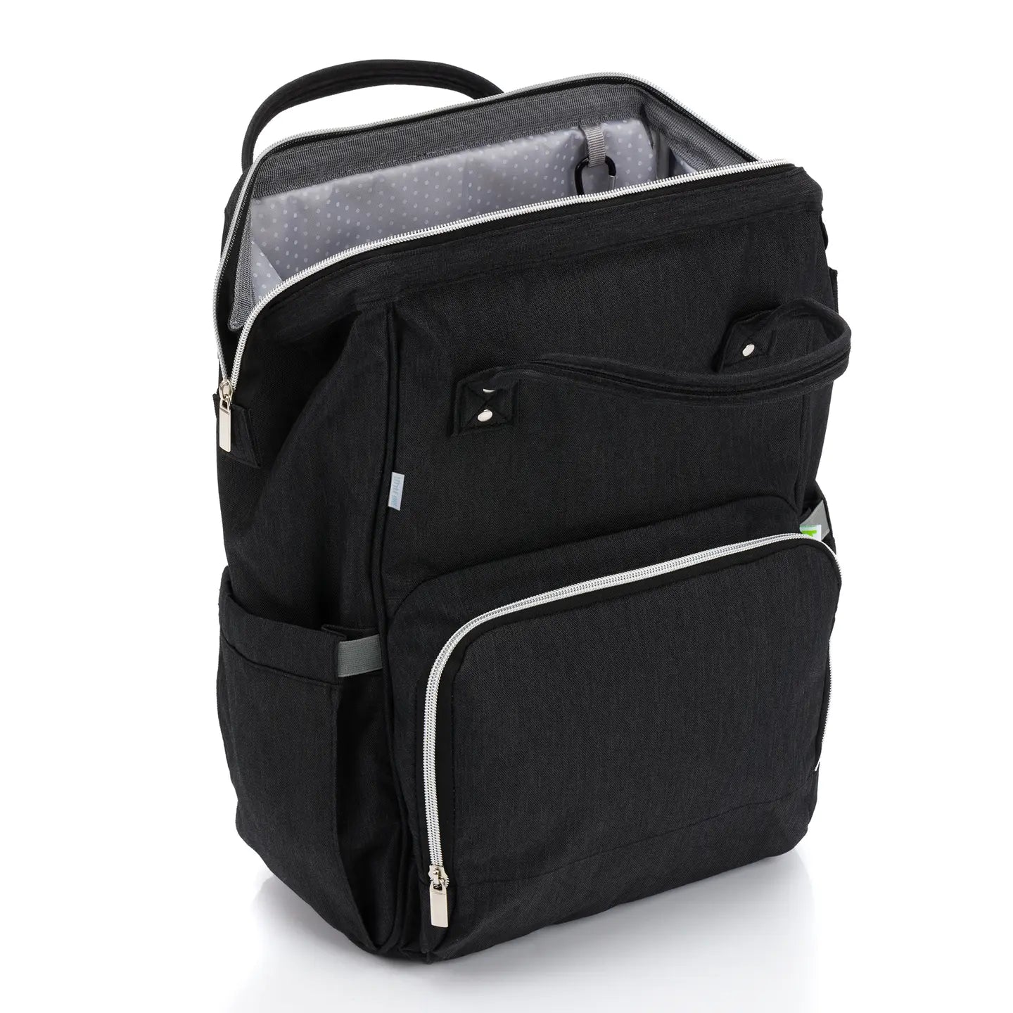 B-Ware Little One Wickelrucksack Tasche Babytasche Schwarz Melange Faltbare Unterlage - 9120129910095