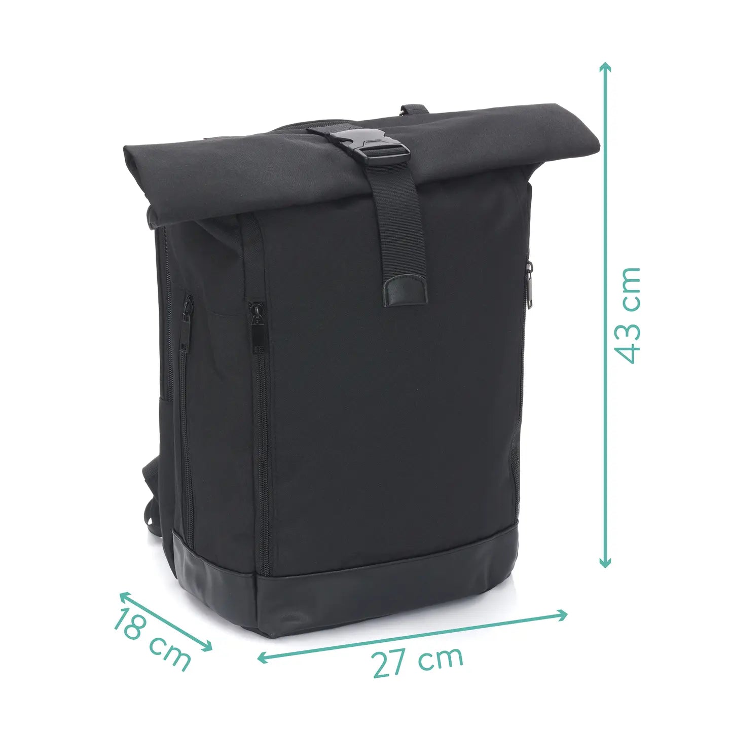 B-Ware Little One Wickelrucksack Rolltop Babytasche Rucksack Schwarz Laptopfach - 9120129911443