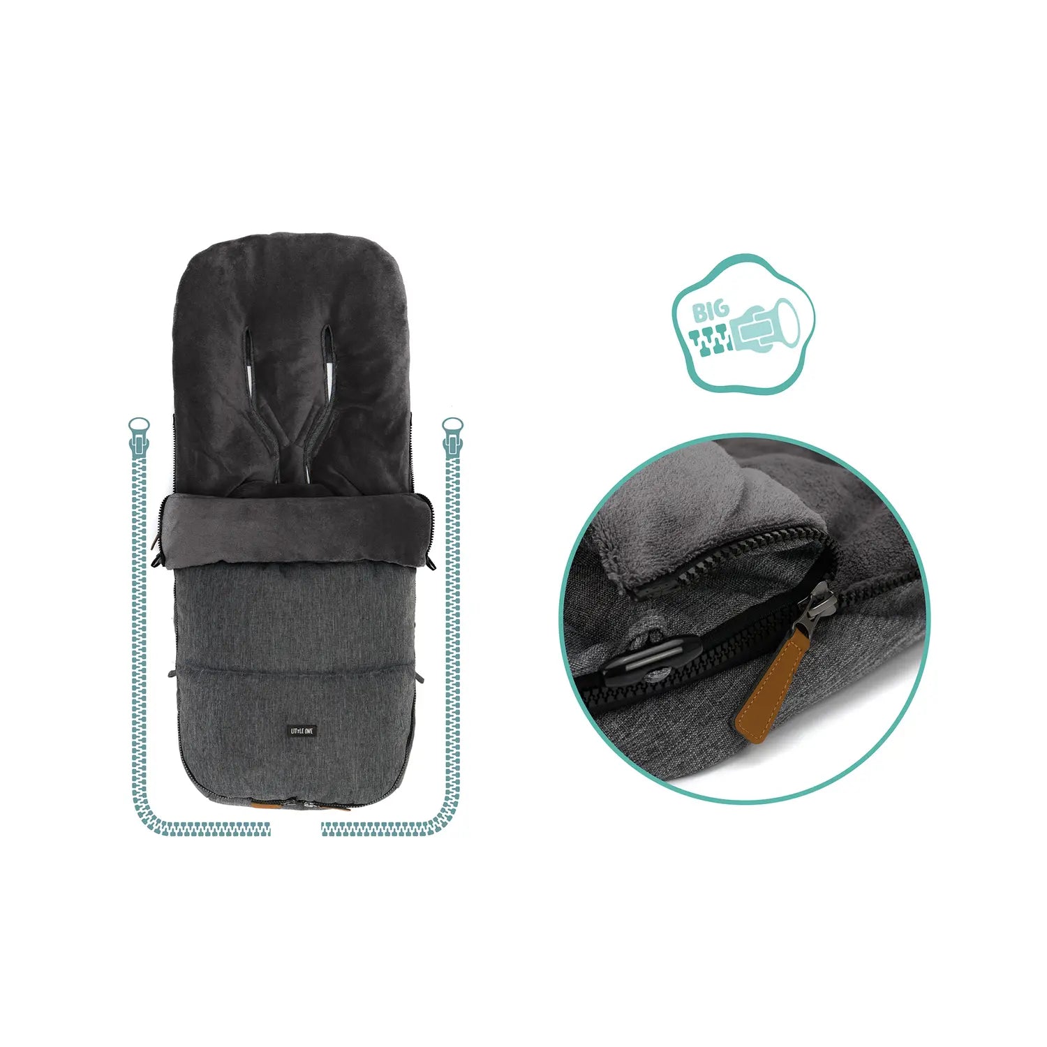 B-Ware Little One Fußsack Kinderwagen Buggy Winterfußsack Styler Coralfleece Komfort - 9120123449034