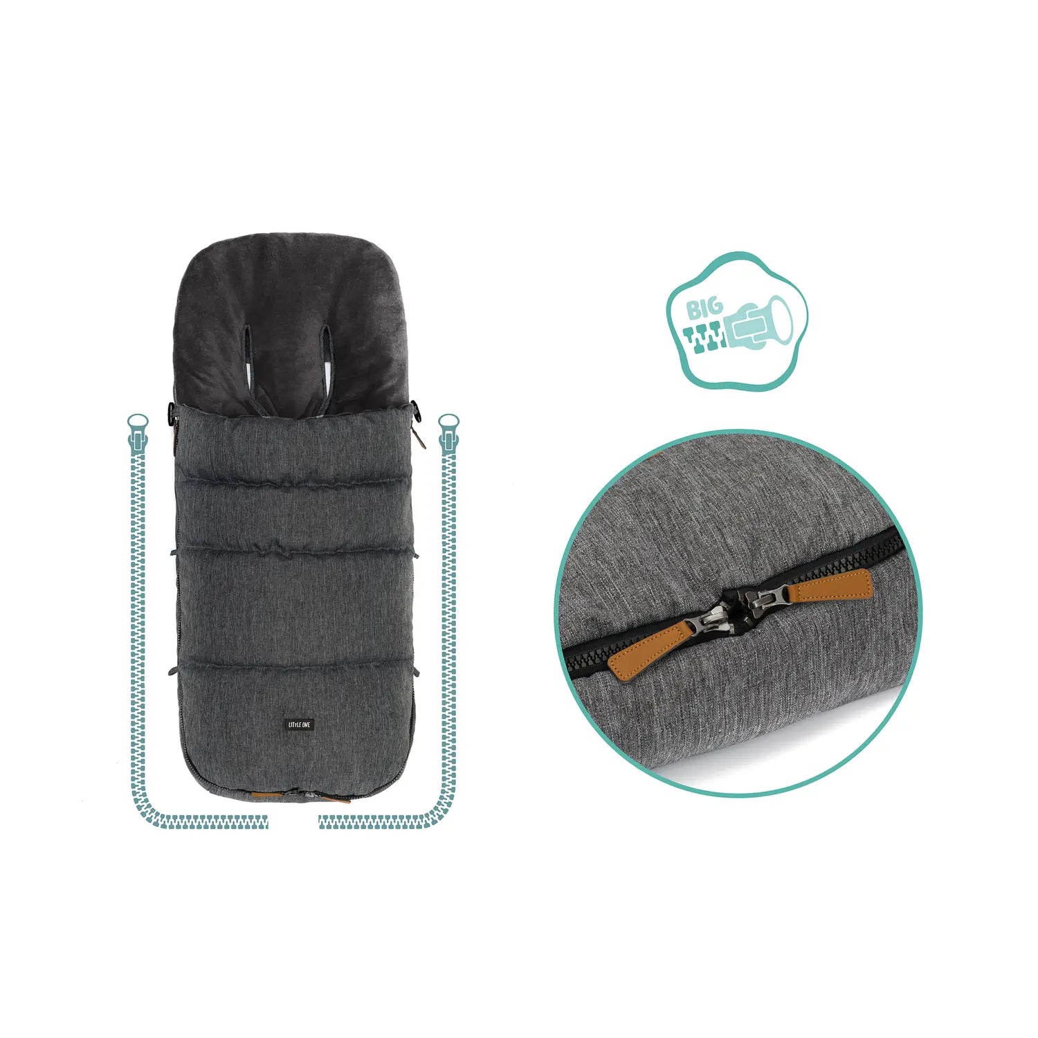 B-Ware Little One Fußsack Kinderwagen Buggy Winterfußsack Styler Coralfleece Komfort - 9120123449034