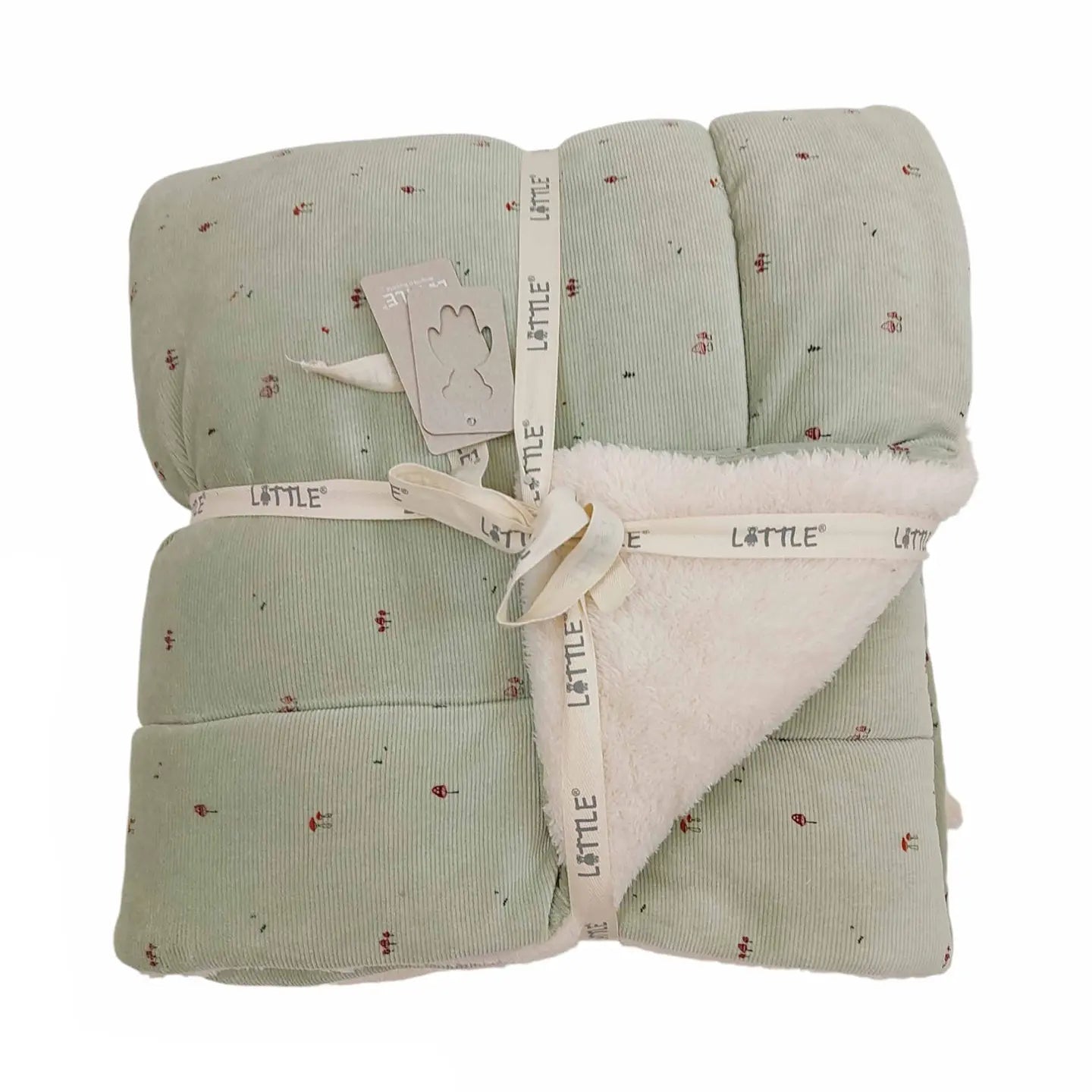 B-Ware Little Krabbeldecke Spieldecke Babydecke Softcord Decke Grün Sage Green - 4255575435962