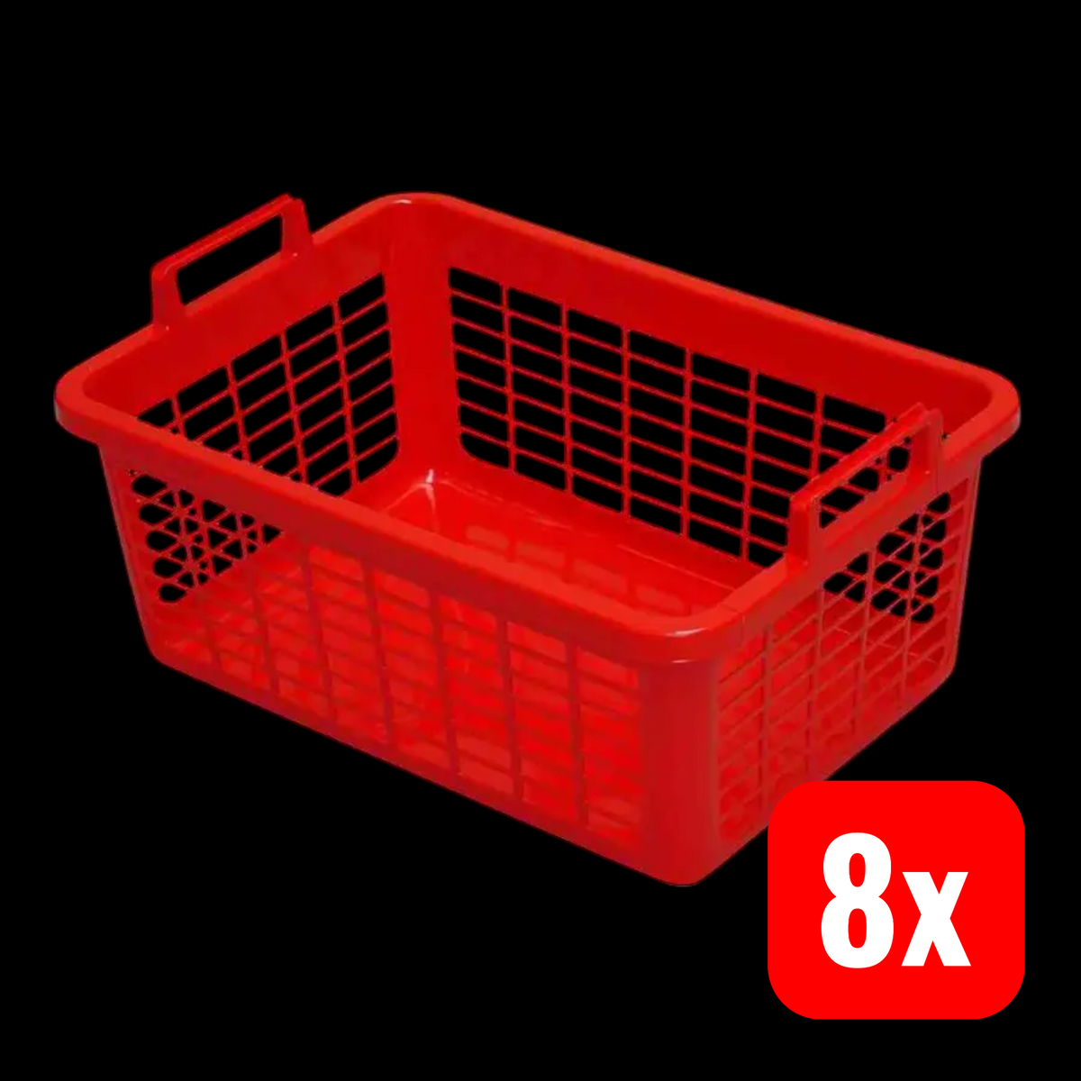Lockweiler Wäschekorb Korb Wäschebox Kunststoff Weiß eckig 62 cm 45 L 8 STÜCK - 4009292153032