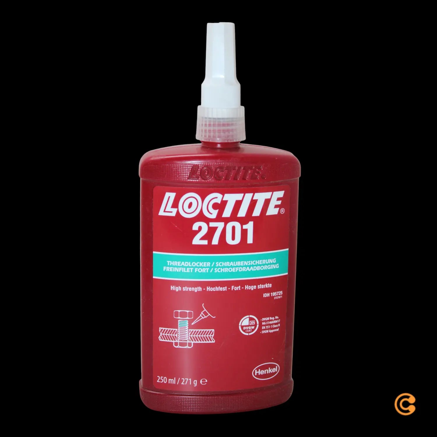 B-Ware Loctite Typ 2701 Schraubensicherung Sicherung Schraube Hochfest Verchromte 250ml