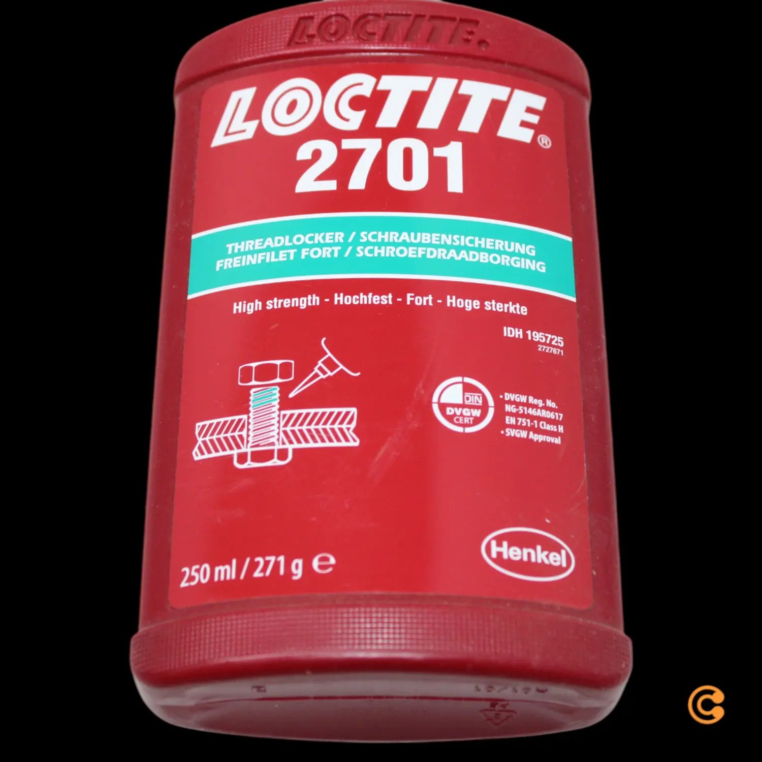 B-Ware Loctite Typ 2701 Schraubensicherung Sicherung Schraube Hochfest Verchromte 250ml