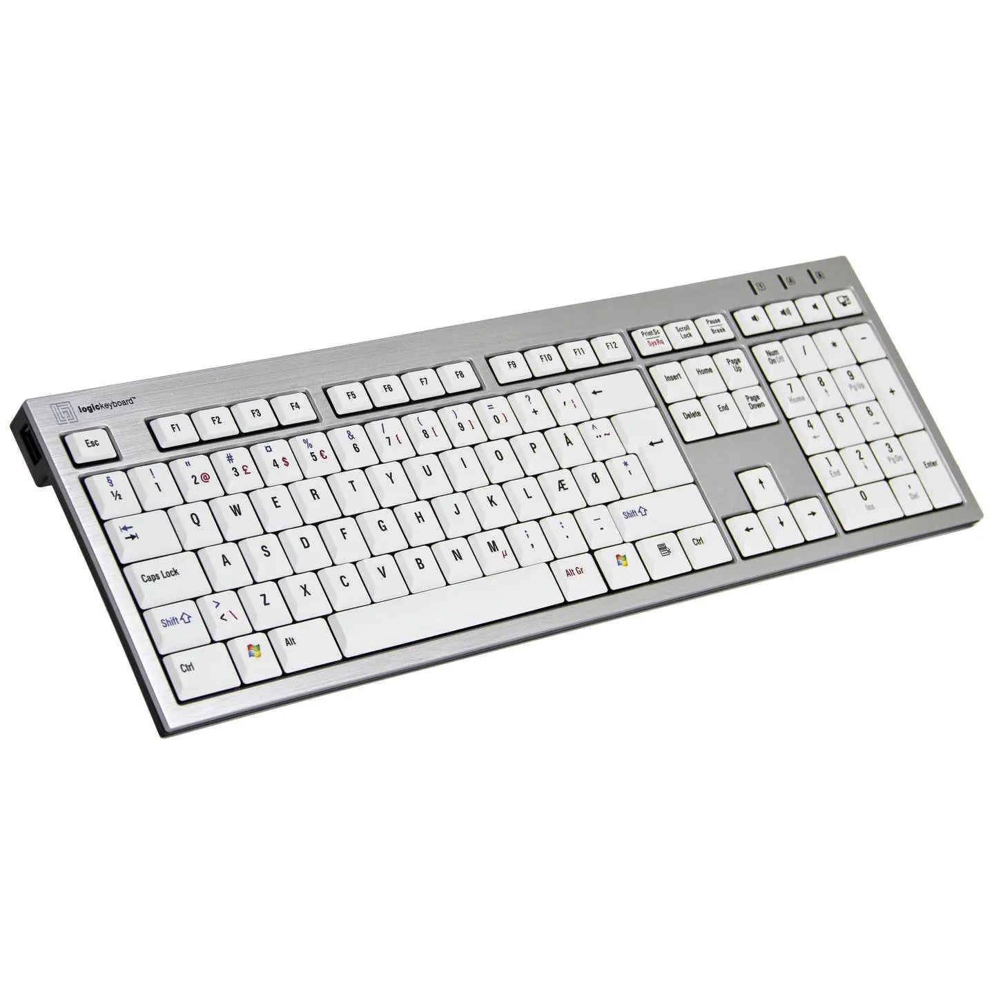 B-Ware Logickeyboard Tastatur Keyboard De Qwertz Grau Multimediatasten Usb Hub Windows - 5707795010690