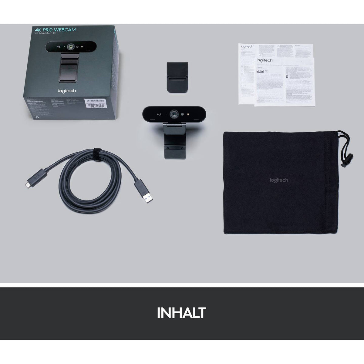 LOGITECH 4K Webcam Kamera BRIO Stream Edition Schwarz Windows Hello Streaming - 5099206075078