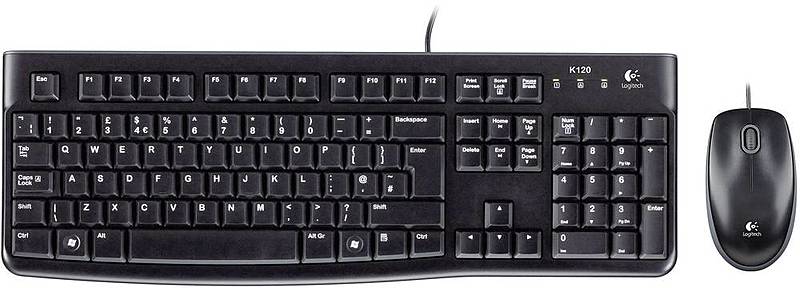 B-Ware Logitech Mk120 Usb Tastatur Maus Set Desktop Spritzwassergeschützt Schwarz - 5099206020481