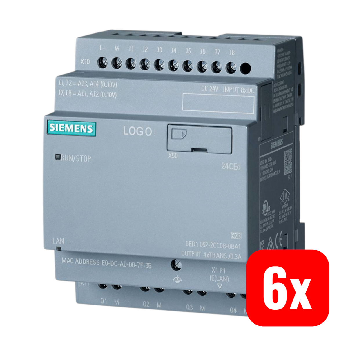 Siemens 6ED1052-2CC08-0BA2 SPS-Steuerungsmodul 24 V/DC SPS-Prozessor 6 STÜCK - 4034106034504
