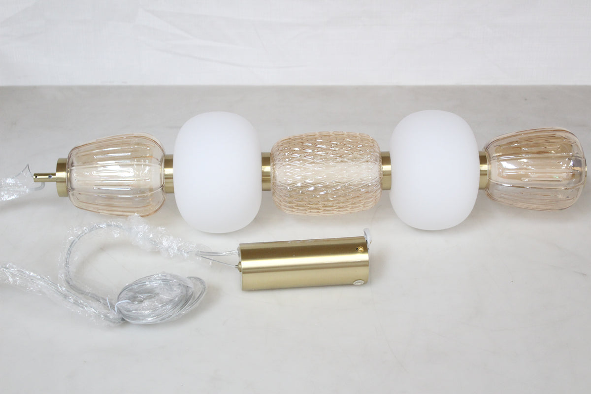 LOOM DESIGN Pendelleuchte Hängelampe LED Pearl 5 Glas amber gold Wohnzimmer - 5712802225844