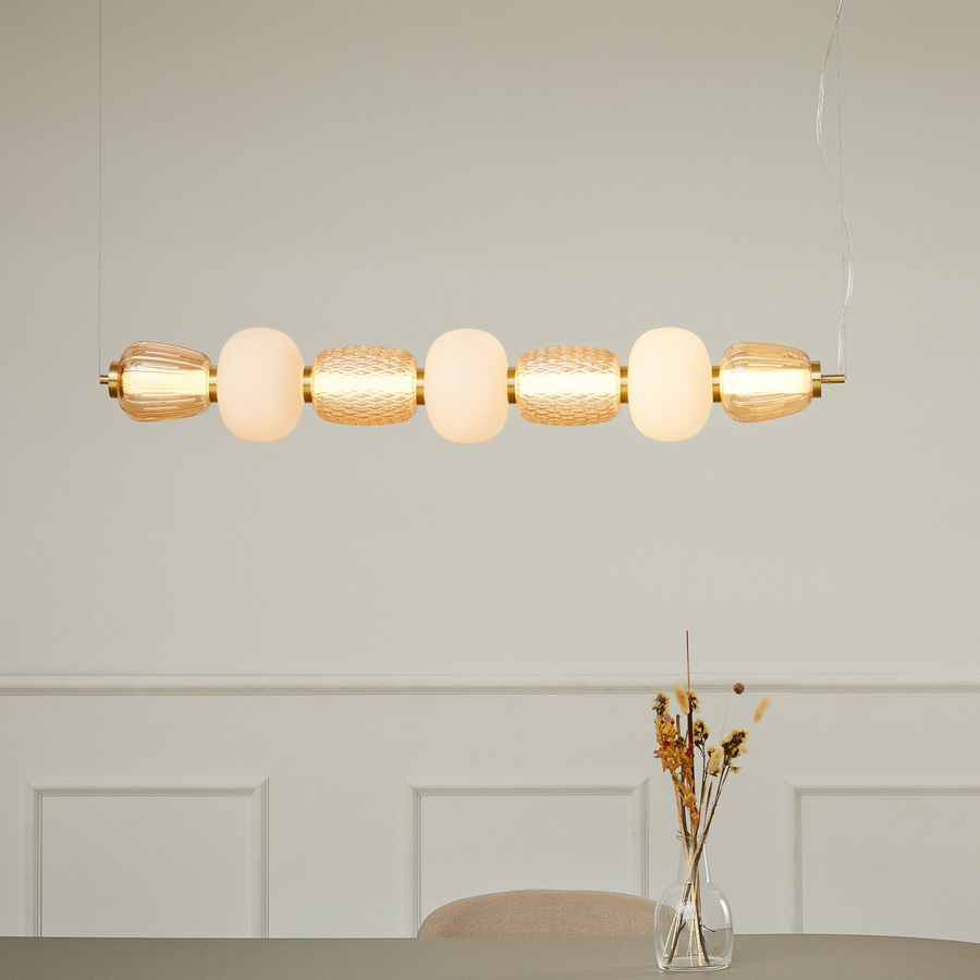 Loom Design Led Hängelampe Pendelleuchte Pearl 7 Amber Gold Glas 110 Cm B-Ware - 5712802225868