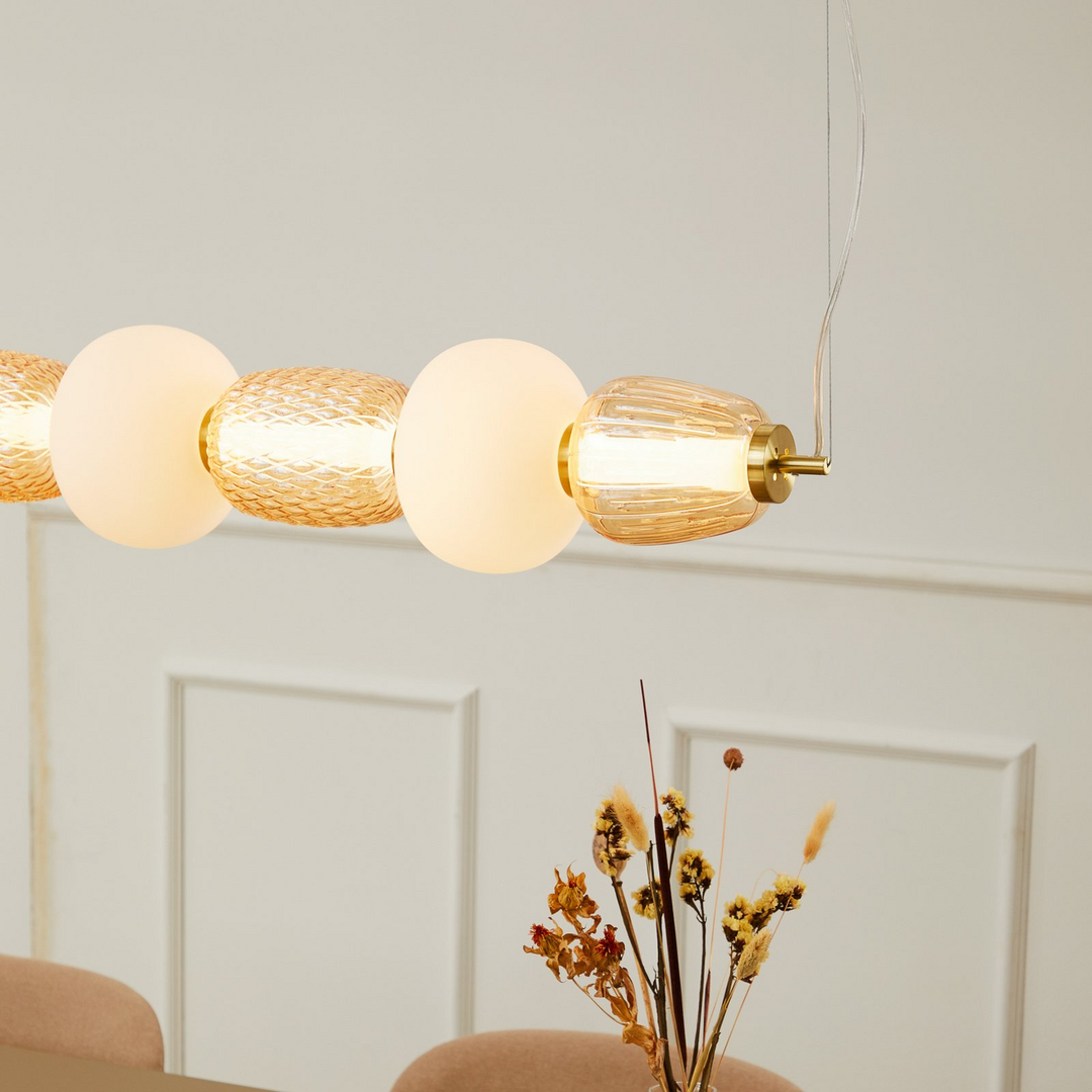 Loom Design Led Hängelampe Pendelleuchte Pearl 7 Amber Gold Glas 110 Cm B-Ware - 5712802225868