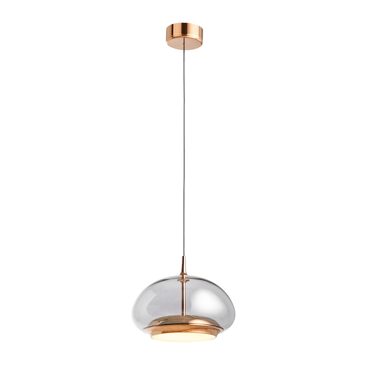 Loom Design Led Hängelampe Pendelleuchte Avalon Lampe Roségold Grau Glas 20cm B-Ware - 5712802226452