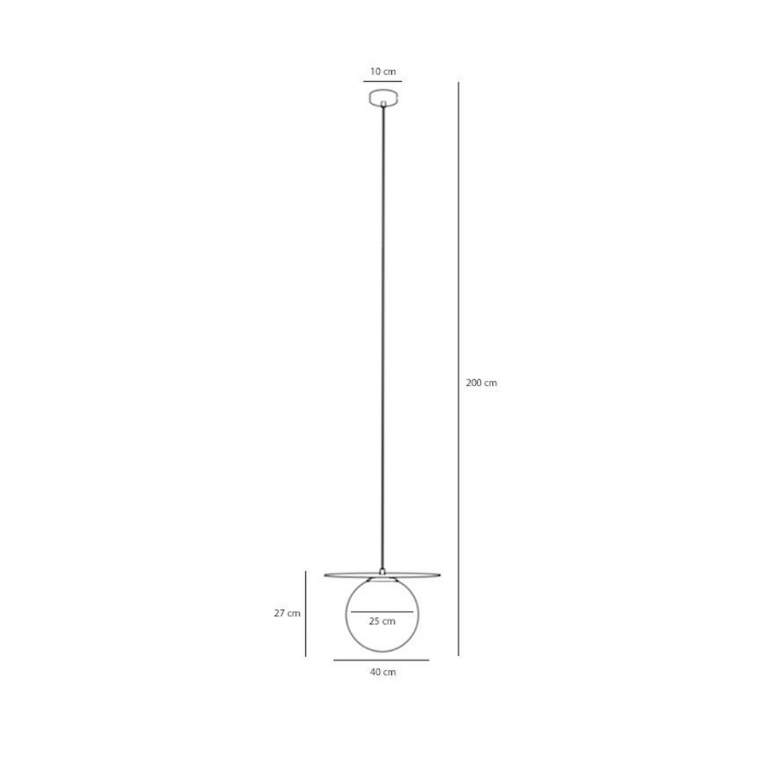 Loop Hängelampe Pendelleuchte Deckenleuchte Glaskugel Korallenrot Metall Lampe B-Ware - 5904798658311