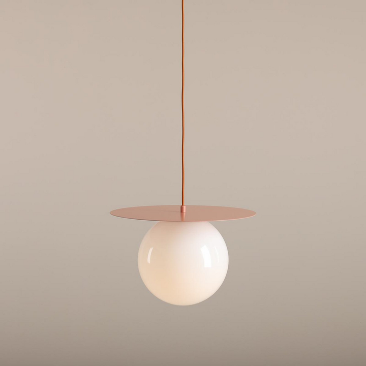 Loop Hängelampe Pendelleuchte Deckenleuchte Glaskugel Korallenrot Metall Lampe B-Ware - 5904798658311