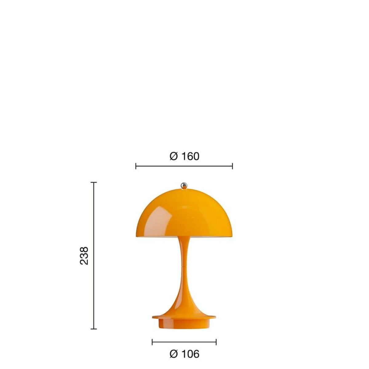 Louis Poulsen Tischleuchte Panthella Portable 160 LED dimmbar orange 24,1cm - 5714693006410