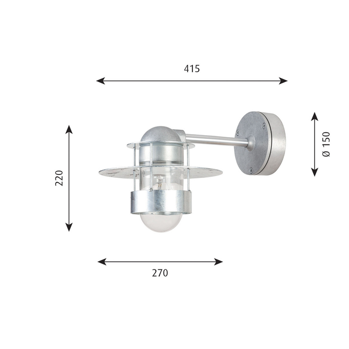 Louis Poulsen Wandlampe Außenleuchte Albertslund Verzinkt Zink E27 Aluminium B-Ware - 5703411084427