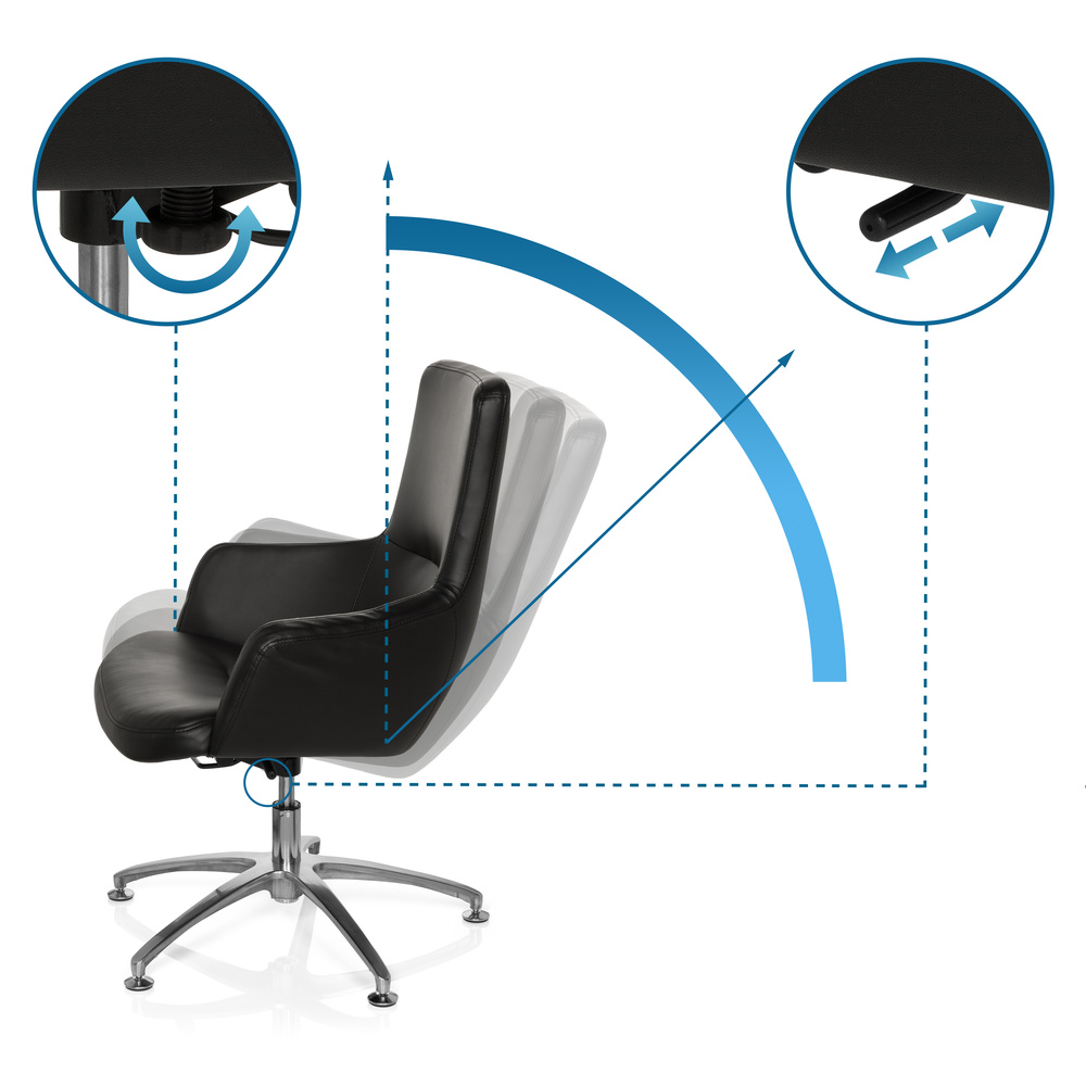 Hjh Office Loungesessel Stuhl Bürostuhl Kunstleder Schwarz Siehe Text/Foto B-Ware - 4260284086664