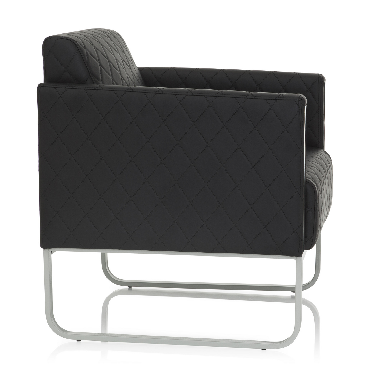 B-Ware Loungesessel Sofa Hjh Office Synonym Aruba Step Kunstleder 1 Sitzer Schwarz Grau - 4260284084110