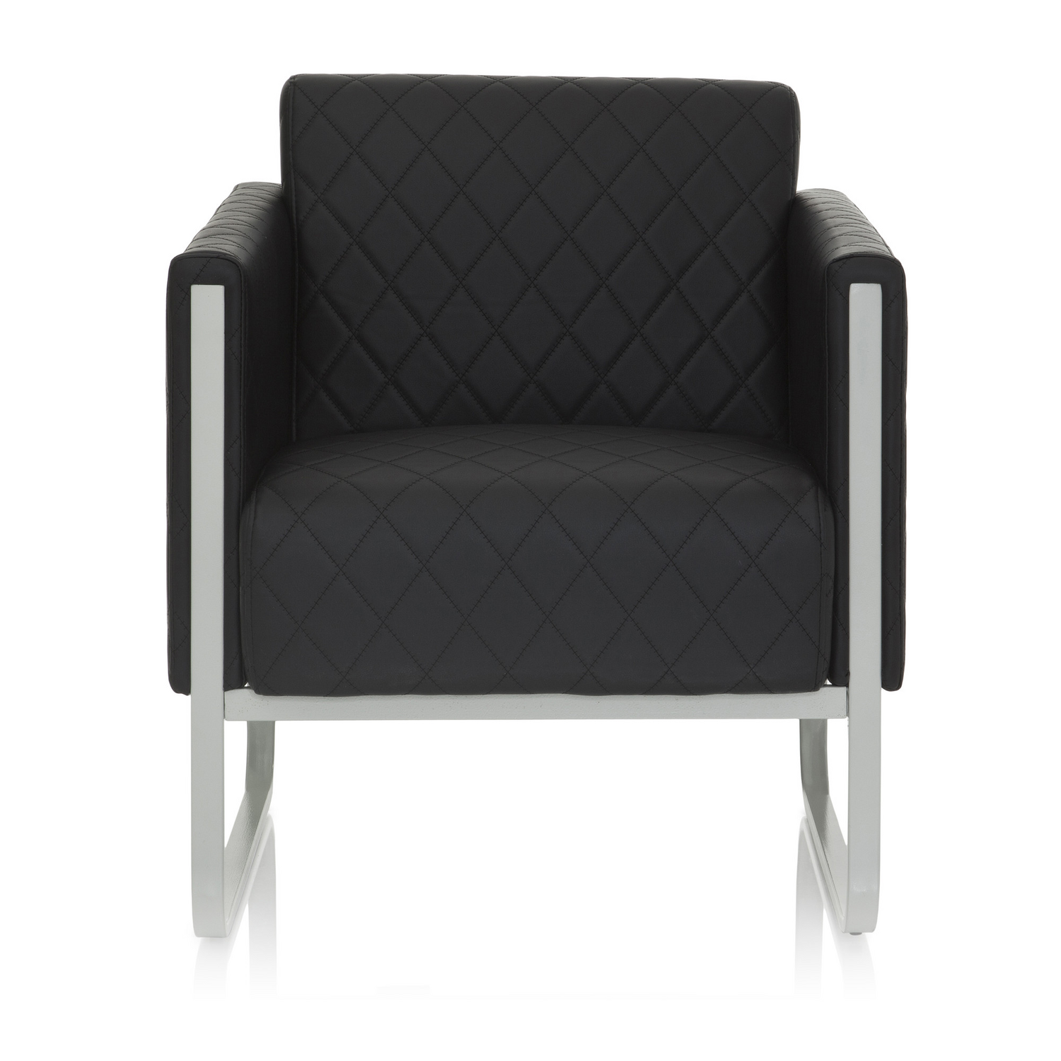 B-Ware Loungesessel Sofa Hjh Office Synonym Aruba Step Kunstleder 1 Sitzer Schwarz Grau - 4260284084110