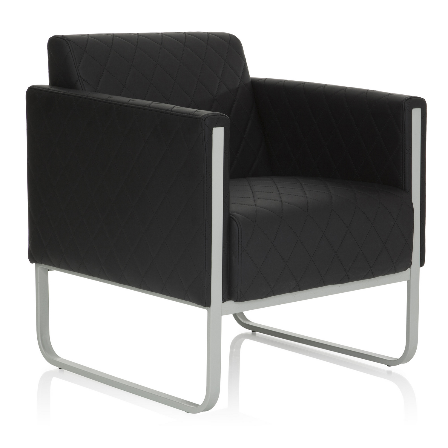 B-Ware Loungesessel Sofa Hjh Office Synonym Aruba Step Kunstleder 1 Sitzer Schwarz Grau - 4260284084110