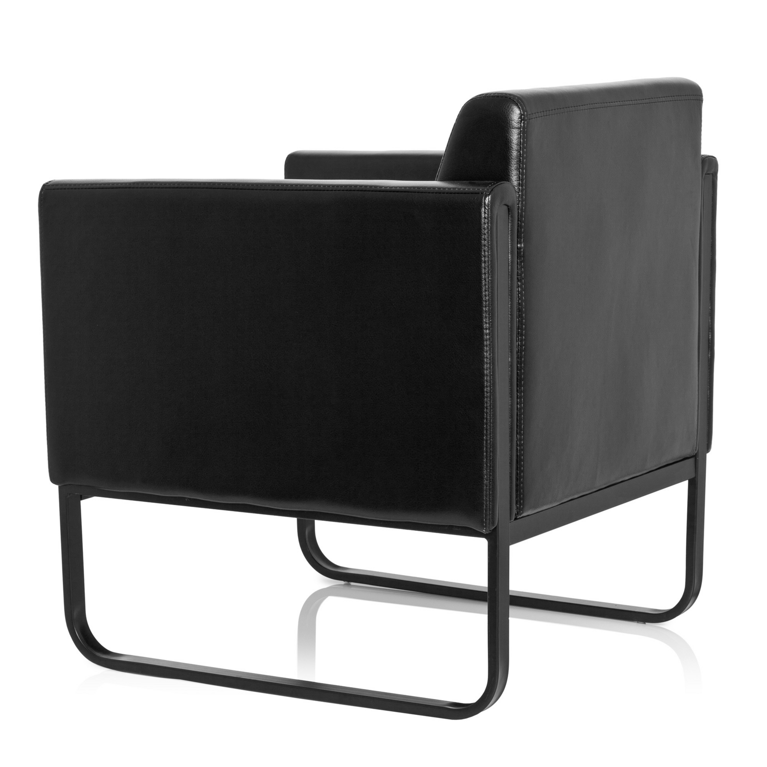 B-Ware Hjh Office Loungesessel Loungesofa Bali Black Kunstleder Sessel Schwarz  - 4260354051370
