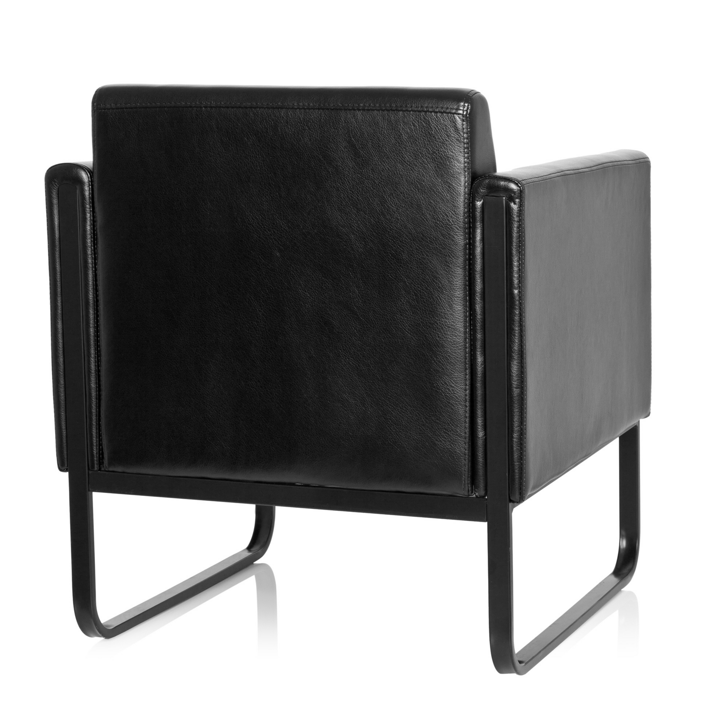 B-Ware Hjh Office Loungesessel Loungesofa Bali Black Kunstleder Sessel Schwarz  - 4260354051370