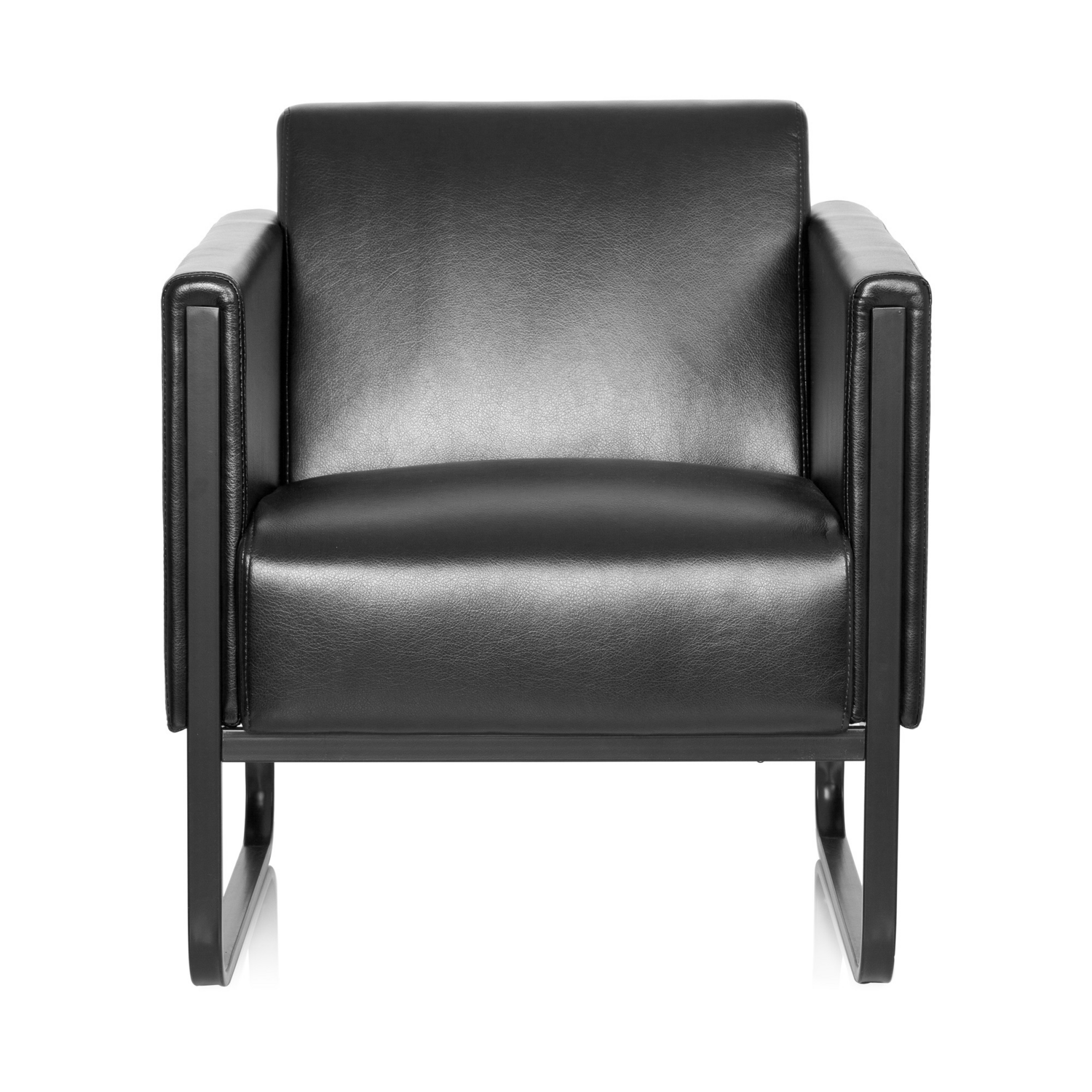 B-Ware Hjh Office Loungesessel Loungesofa Bali Black Kunstleder Sessel Schwarz  - 4260354051370