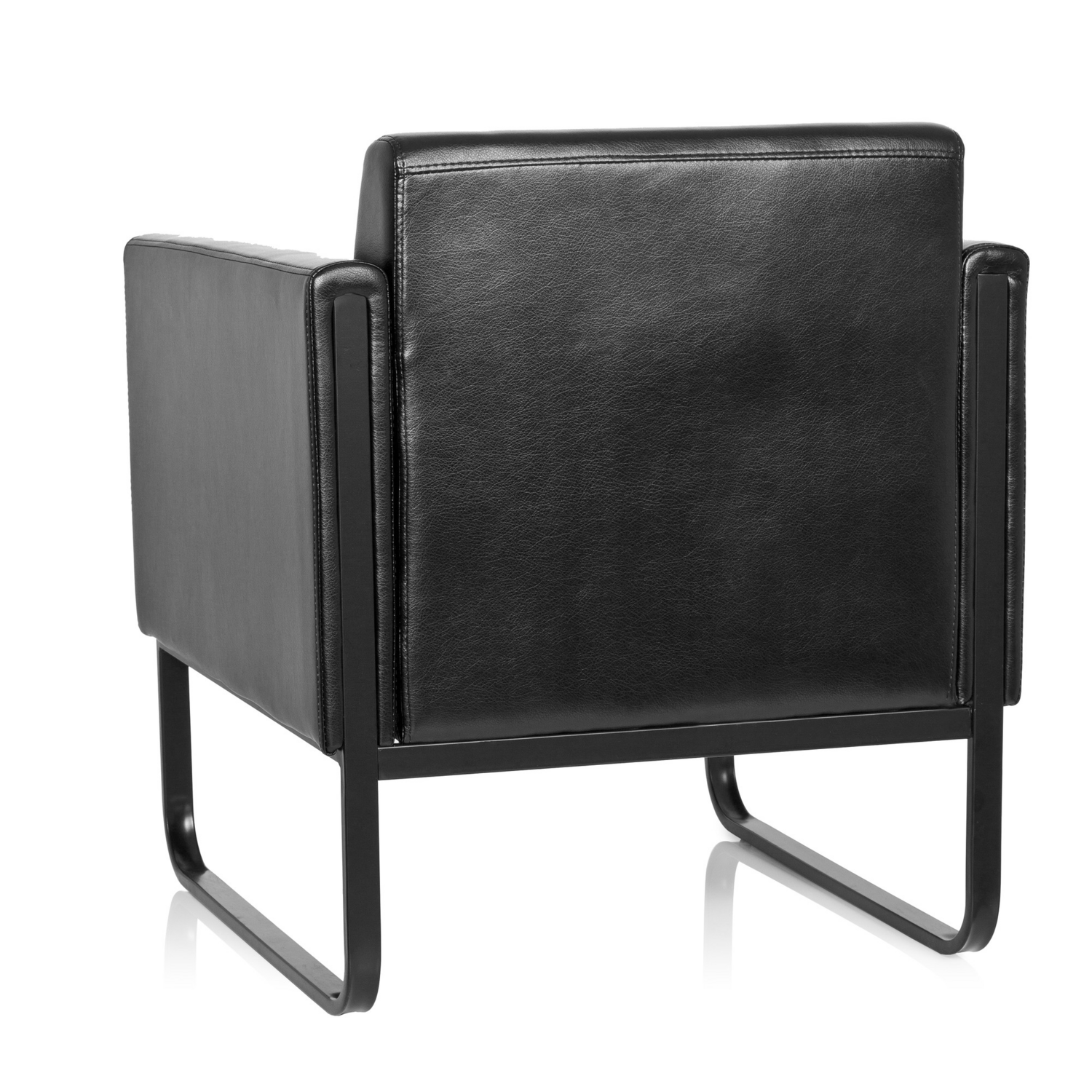 B-Ware Hjh Office Loungesessel Loungesofa Bali Black Kunstleder Sessel Schwarz  - 4260354051370