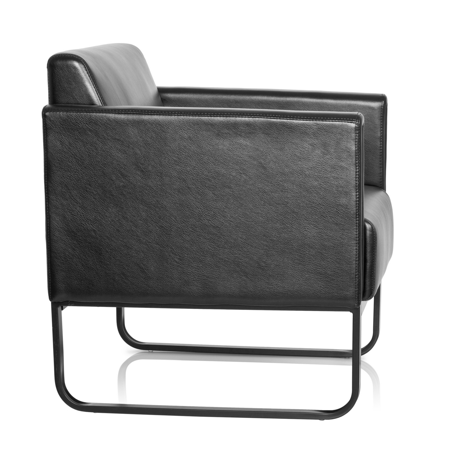 B-Ware Hjh Office Loungesessel Loungesofa Bali Black Kunstleder Sessel Schwarz  - 4260354051370