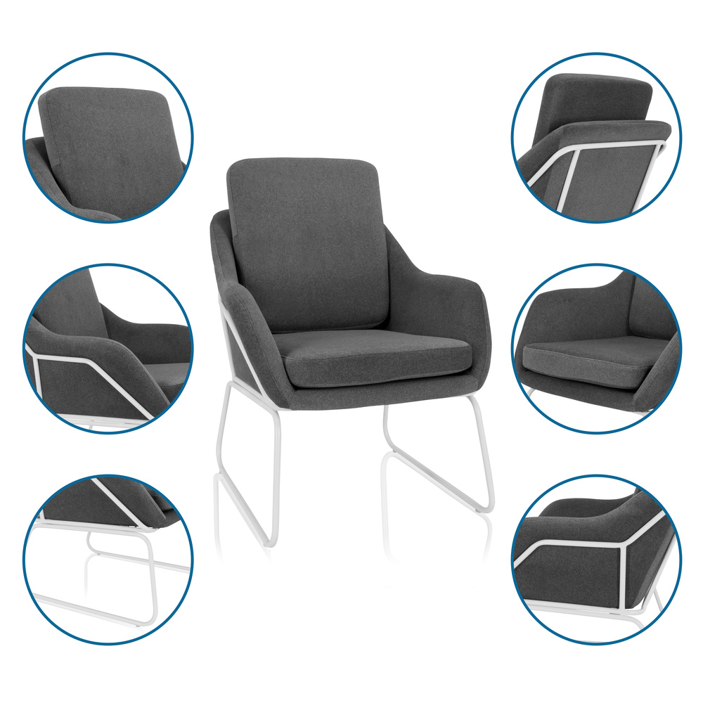 Hjh Office Loungesessel Relaxsessel Sessel Laguno W Stoff Dunkelgrau 1 Sitzer B-Ware - 4064323028437