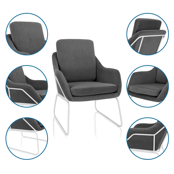 Hjh Office Loungesessel Relaxsessel Sessel Laguno W Stoff Dunkelgrau 1 Sitzer B-Ware - 4064323028437
