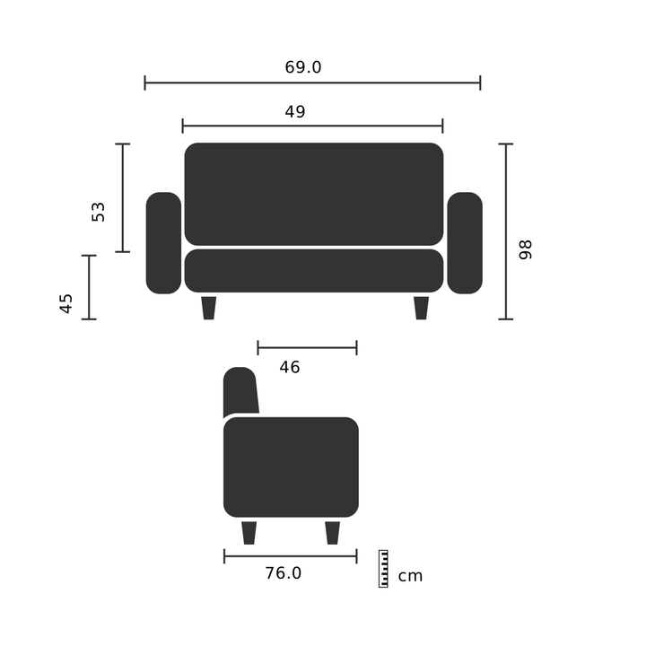Hjh Office Loungesessel Relaxsessel Sessel Laguno W Stoff Dunkelgrau 1 Sitzer B-Ware - 4064323028437