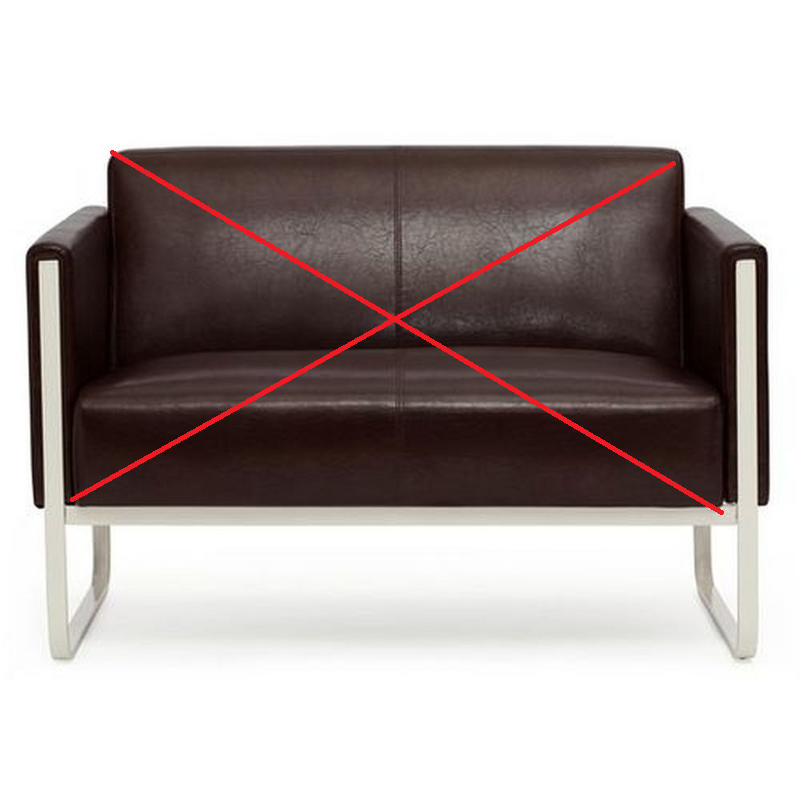 hjh OFFICE Loungesofa ARUBA Kunstleder 2-Sitzer braun Sofa SIEHE TEXT/FOTO - 4260284084721