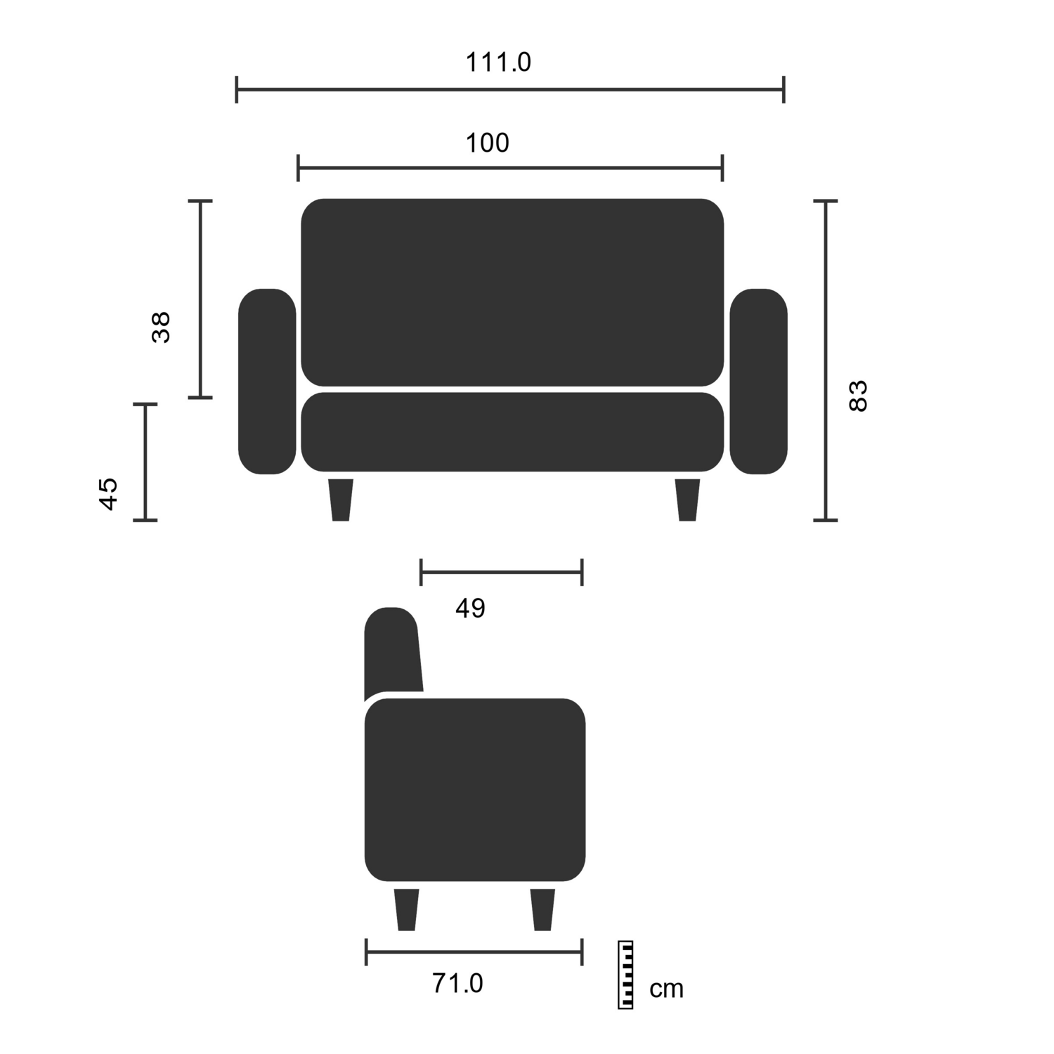 B-Ware Hjh Office Sofa Couch Loungesofa Sitzbank Aruba Step Kunstleder Schwarz 2 Sitzer - 4260284084059