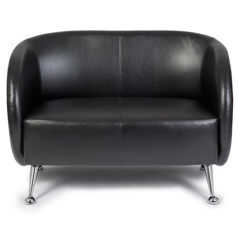 B-Ware Hjh Office Loungesofa Clubsofa Sofa Kunstleder 2 Sitzer Schwarz - 4251084657628