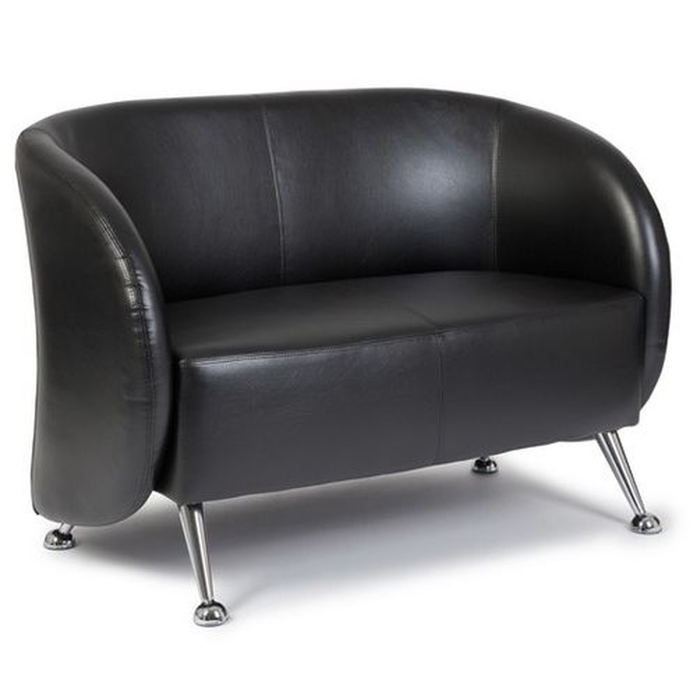 B-Ware Hjh Office Loungesofa Clubsofa Sofa Kunstleder 2 Sitzer Schwarz - 4251084657628