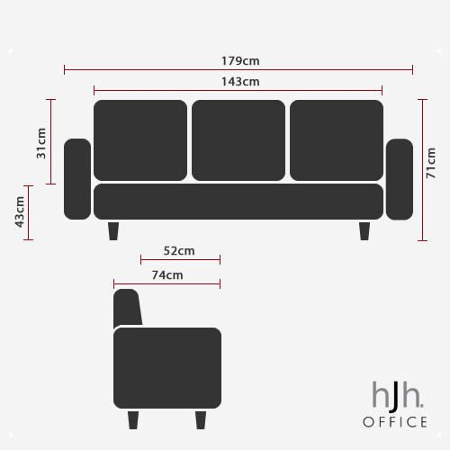 B-Ware Hjh Office Loungesofa Curacao Kunstleder 3 Sitzer Couch Canape Siehe Text/Foto - 4260284084134