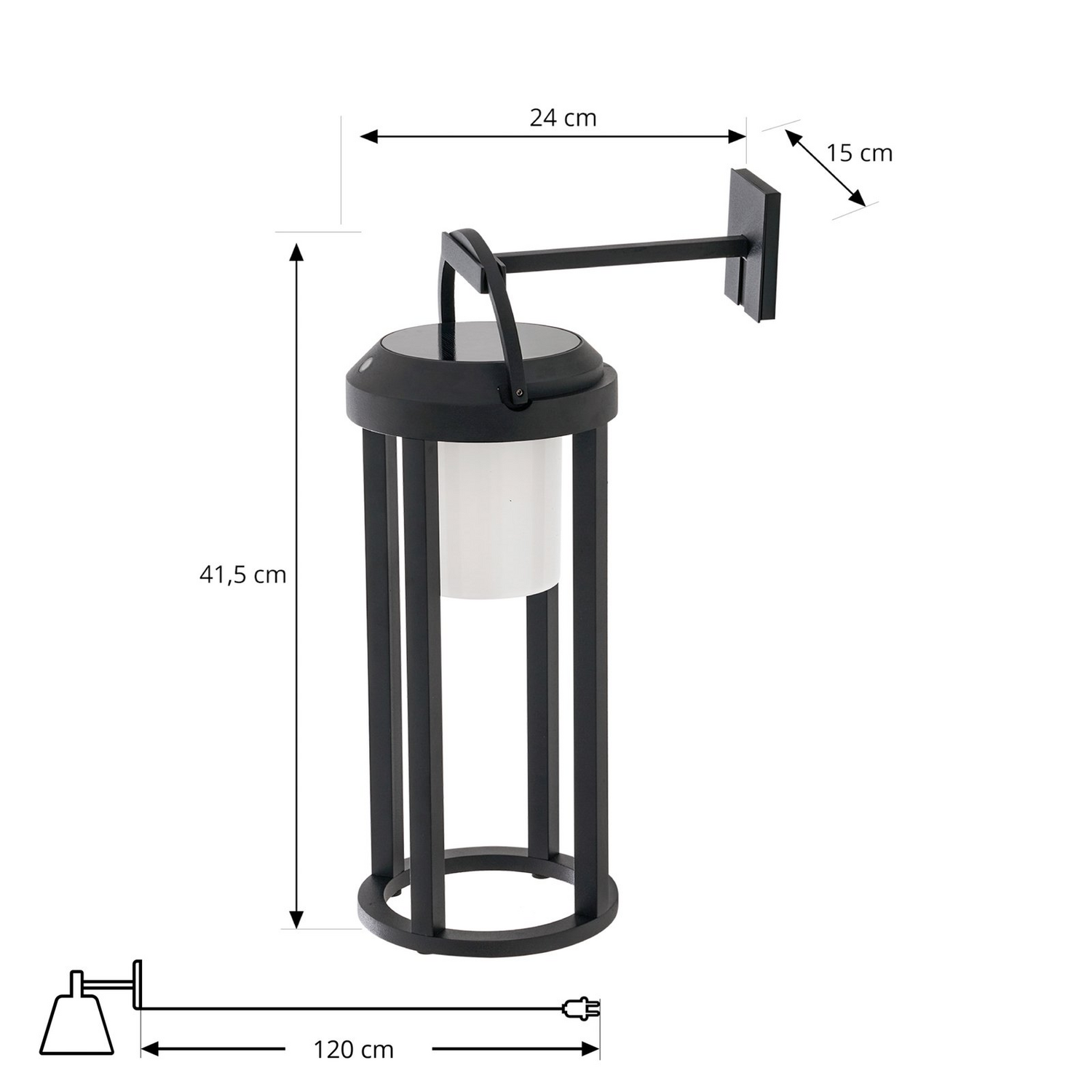 B-Ware Lucande Solarleuchte Lampe Led Schwarz Aluminium Rund Dimmbar 2in1 Tilena - 4251911777130