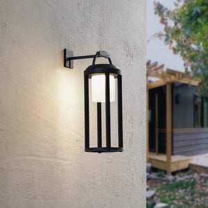 B-Ware Lucande Wandleuchte Außen LED Solarleuchte Tilena dimmbar schwarz 41,5cm