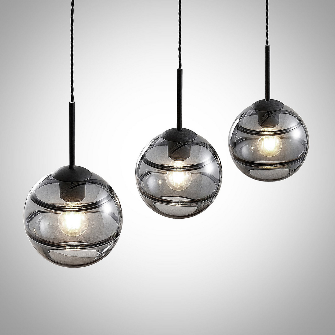 Lucande Ably Hängeleuchte Deckenleuchte Pendelleuchte Lampe Leuchte Rauchgrau B-Ware - 4251096579796