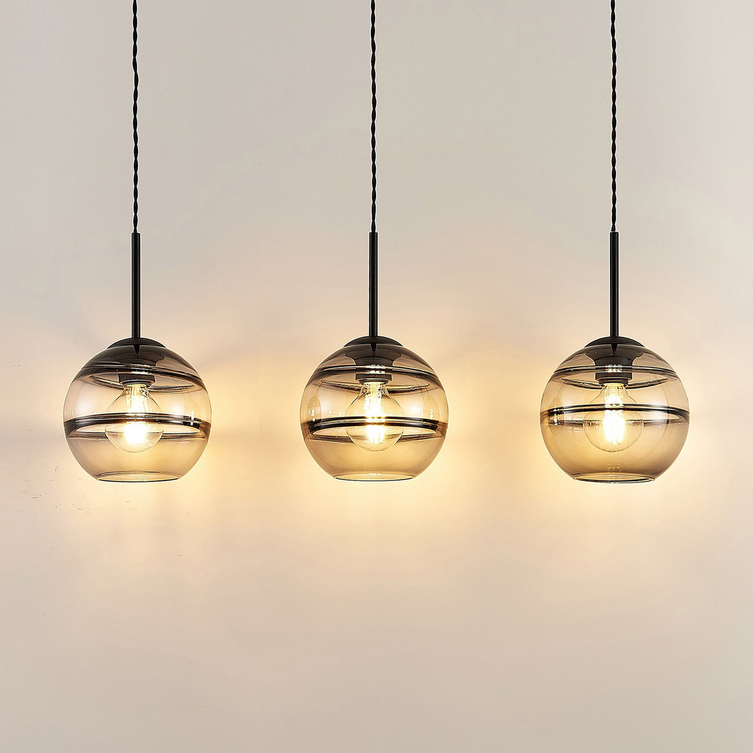 Lucande Ably Hängeleuchte Deckenleuchte Pendelleuchte Lampe Leuchte Rauchgrau B-Ware - 4251096579796