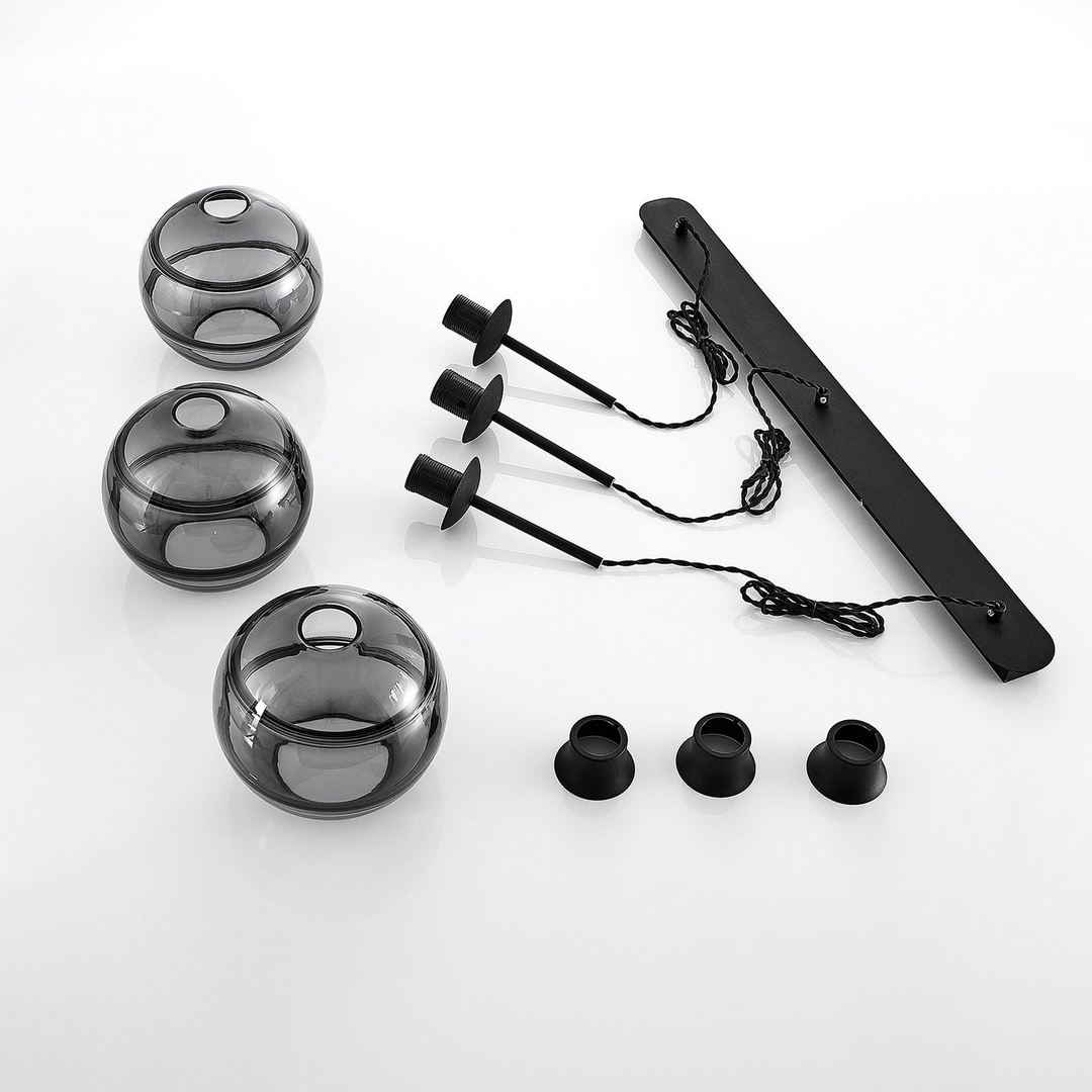 Lucande Ably Hängeleuchte Deckenleuchte Pendelleuchte Lampe Leuchte Rauchgrau B-Ware - 4251096579796