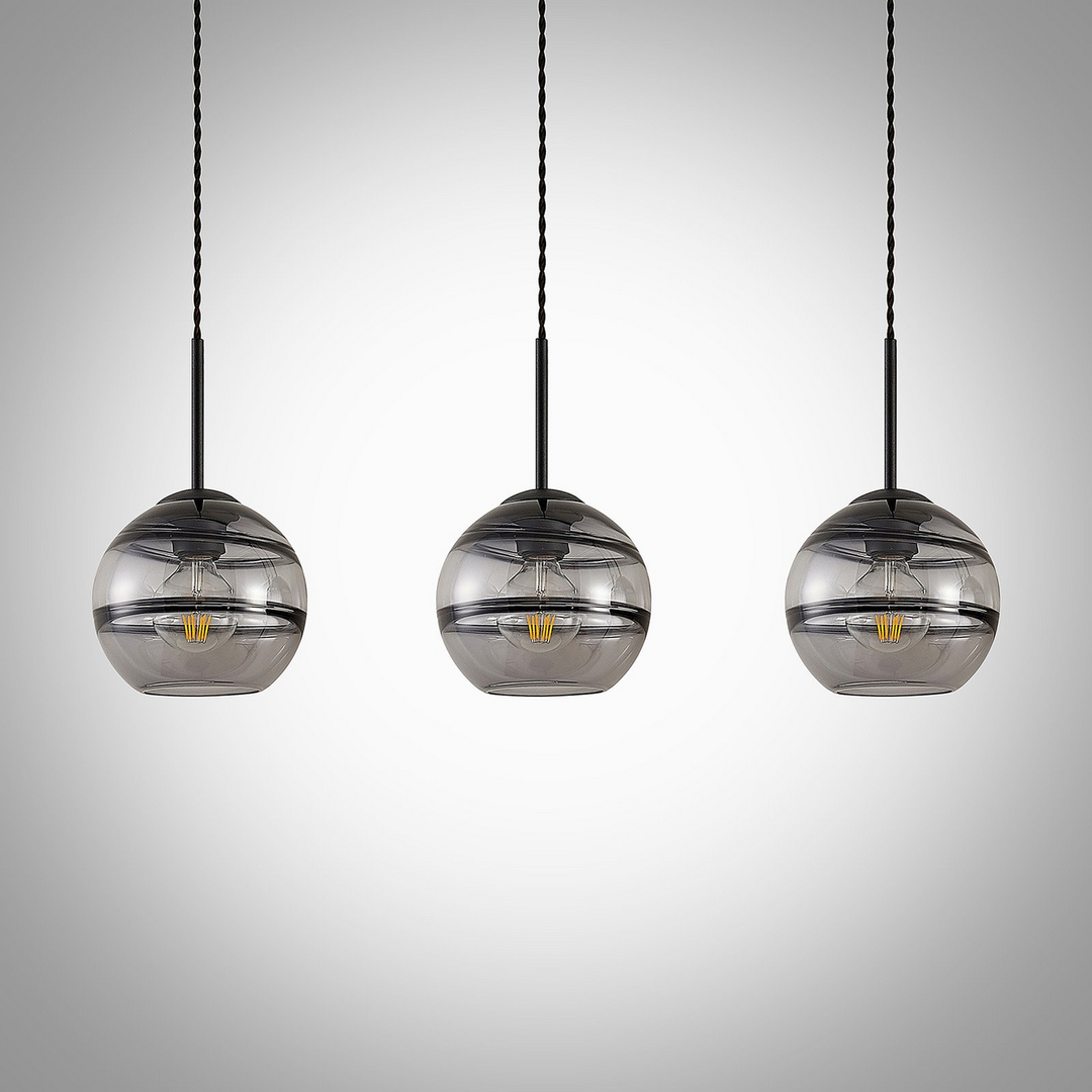 Lucande Ably Hängeleuchte Deckenleuchte Pendelleuchte Lampe Leuchte Rauchgrau B-Ware - 4251096579796