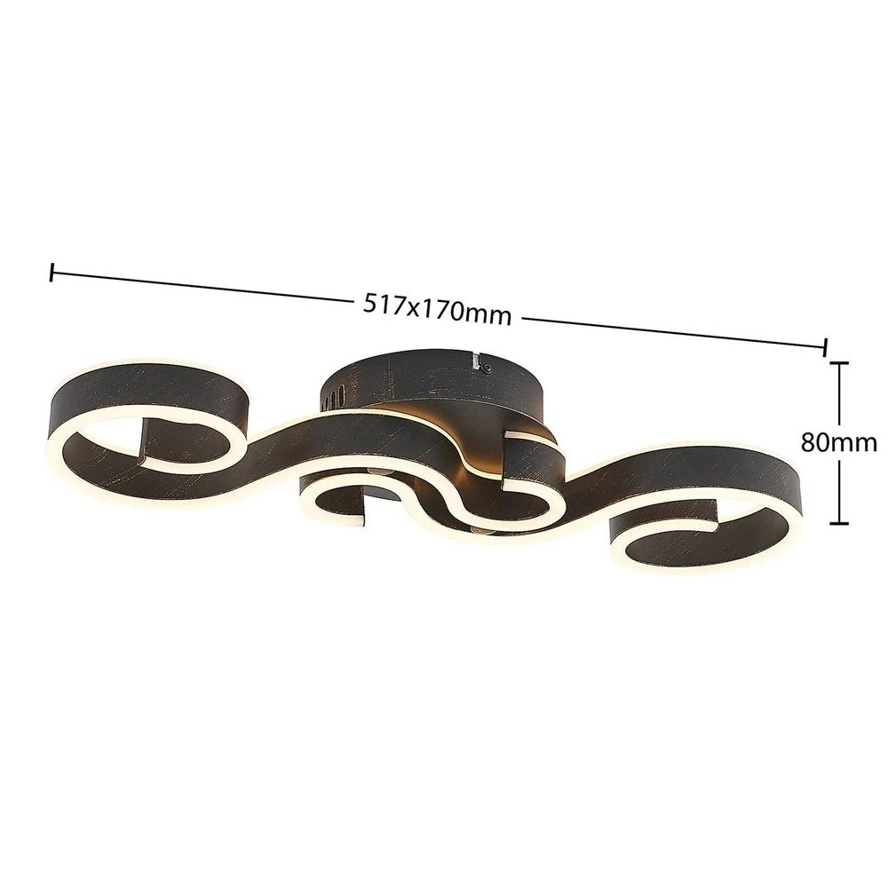 Lucande Admira Led Deckenlampe Deckenleuchte Lampe Leuchte 51,7cm 3000 K Schwarz B-Ware - 4251911710908