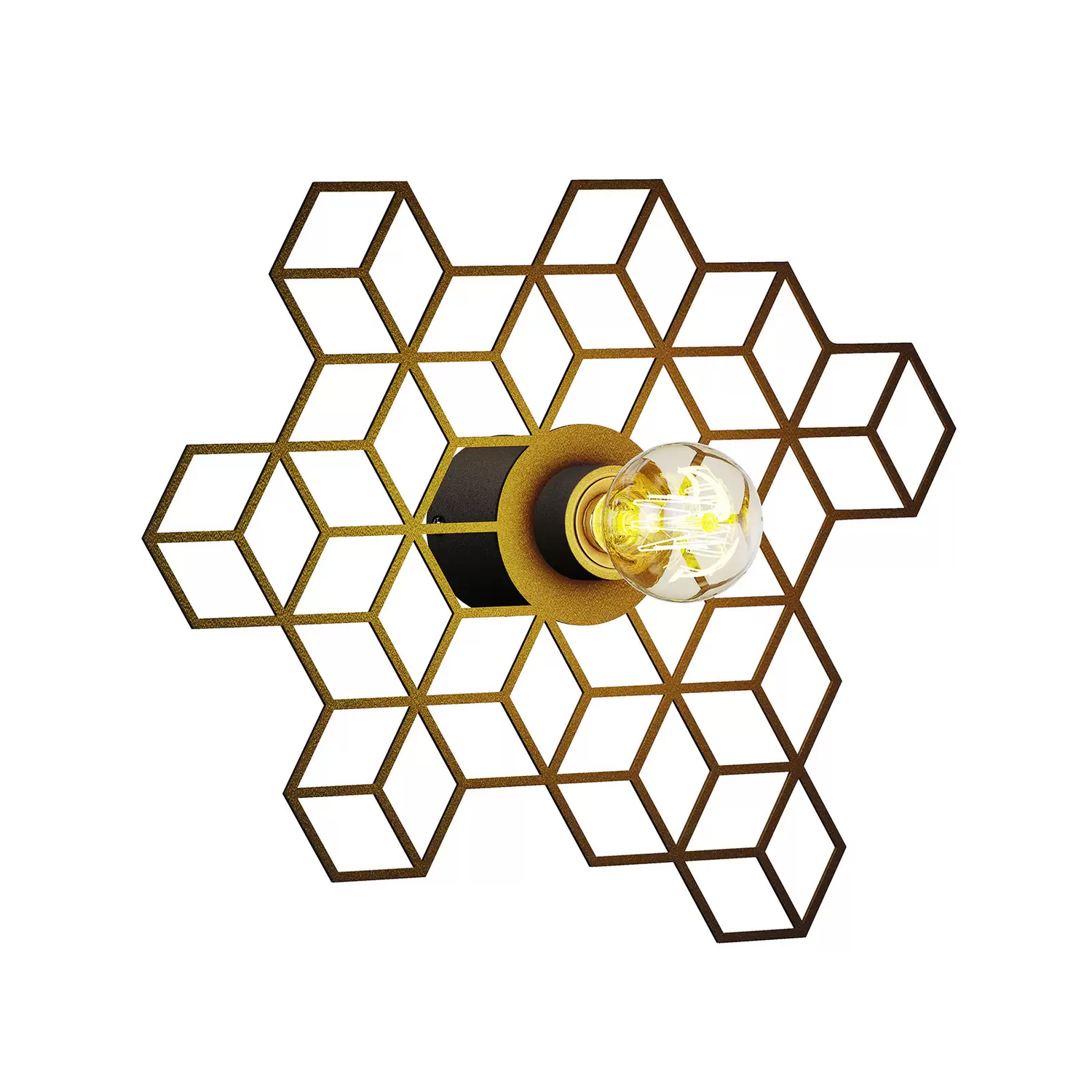 B-Ware Lucande Alexaru Wandleuchte Dimmbar Waben Wandlampe Schwarz Modern Dekolicht - 4251096579932