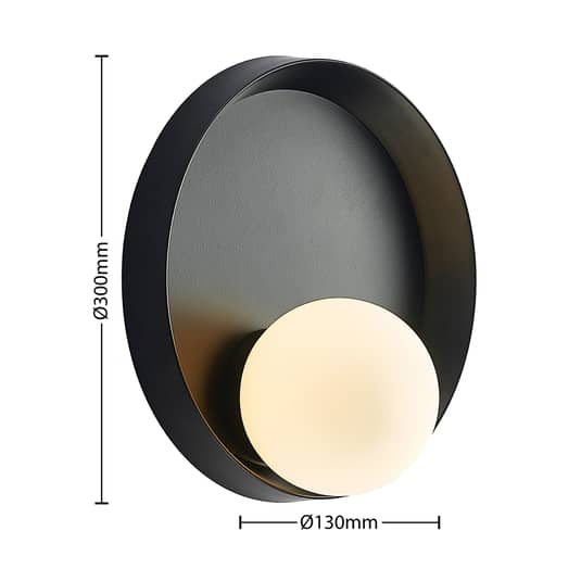 B-Ware Lucande Andelina Wandleuchte Wandlampe Lampe Leuchte Wohnzimmer ø 30 Cm Schwarz  - 4251911712100