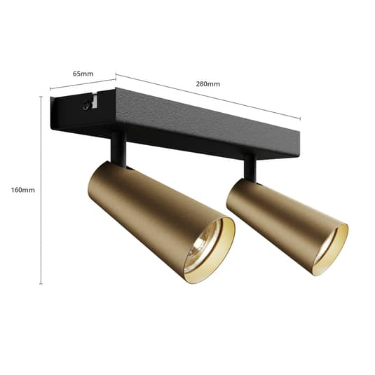 B-Ware Lucande Angelina Deckenlampe Messing Gold, 2 Fl. Lampe Leuchte 230 V Gu10 8 W Ip20 - 4251096569810