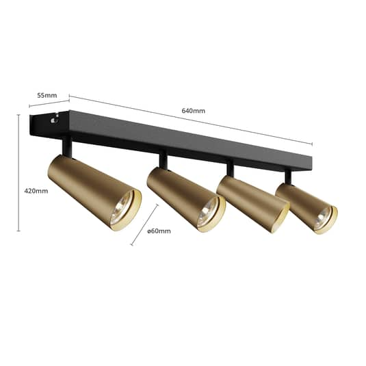 B-Ware Lucande Angelina Deckenlampe Deckenlampe Lampe Leuchte Gu1  4 Fl. Messing Gold - 4251096569858